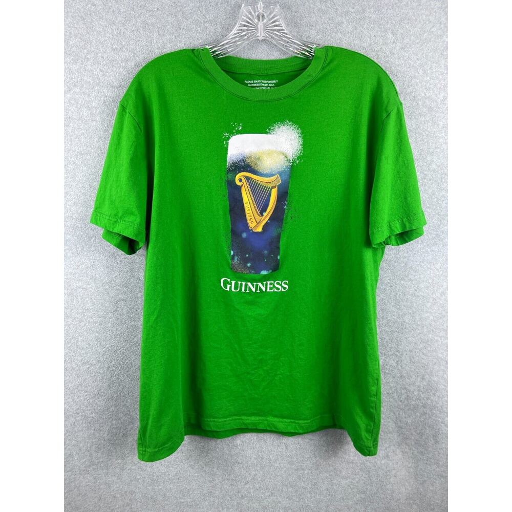 Guinness Draught Stout Beer Shirt Size XL Green Short Sleeve Tee Brewerania